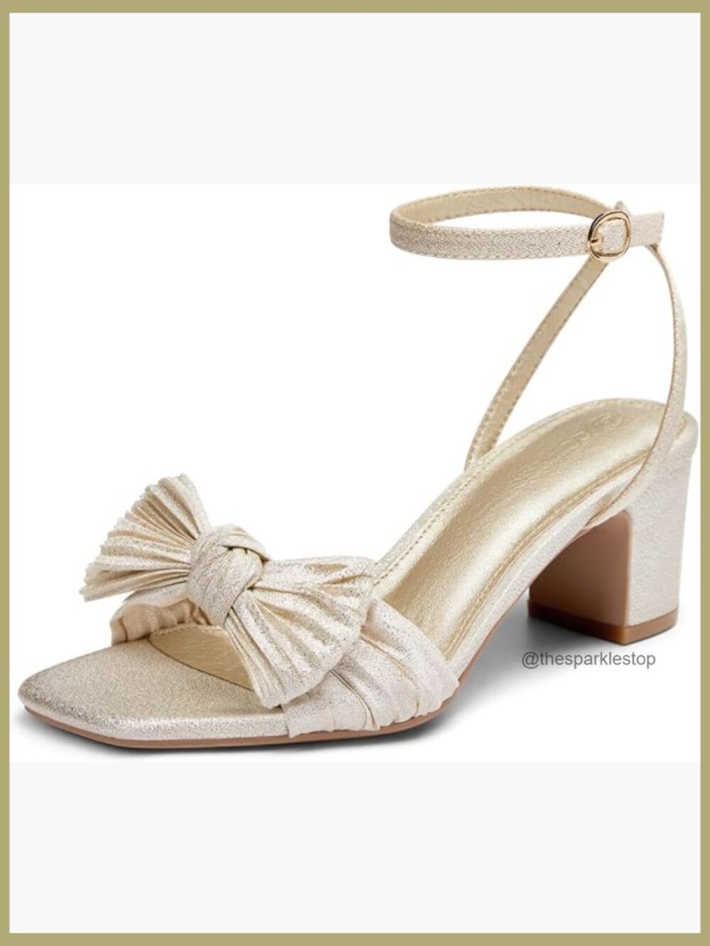 Bow Low Heel Satin Ankle Strap Block Heel Sandals Dressy Wedding Bride Shoes